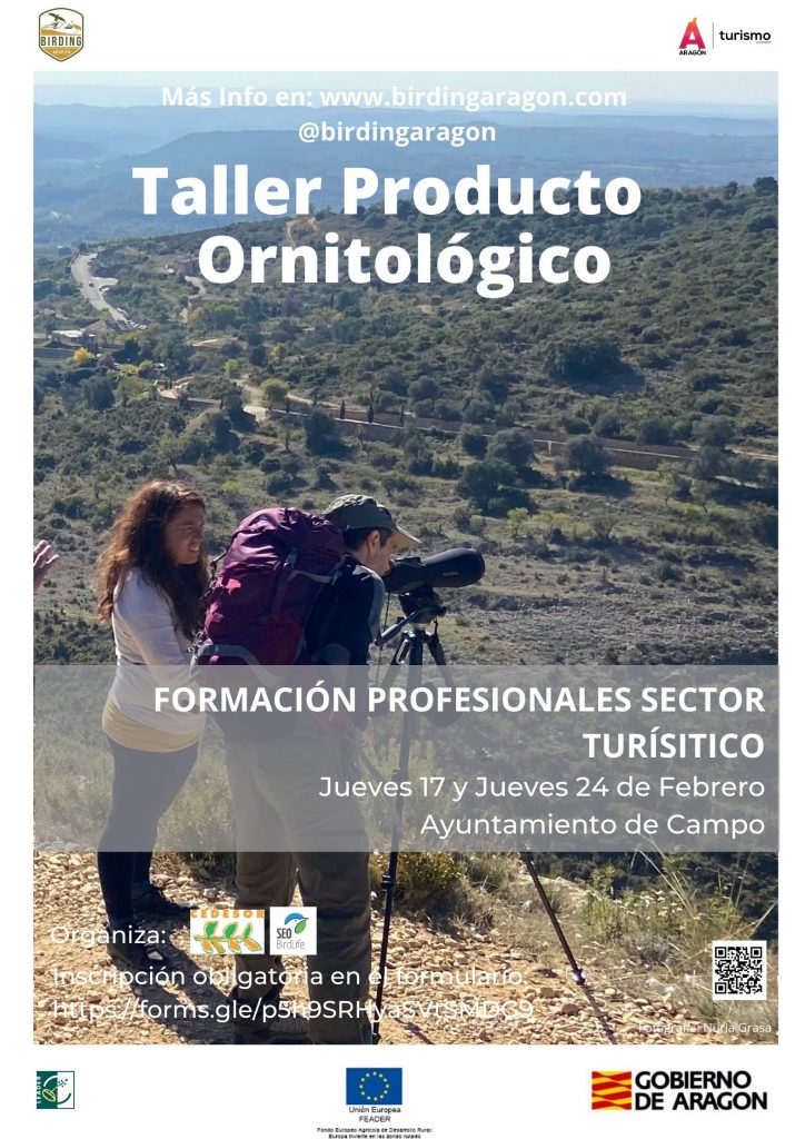 Birding Aragón continúa las acciones de formación a profesionales del turismo, los próximos 17 y 24 de febrero en el territorio de CEDESOR, Centro para el Desarrollo de Sobrarbe y Ribagorza.