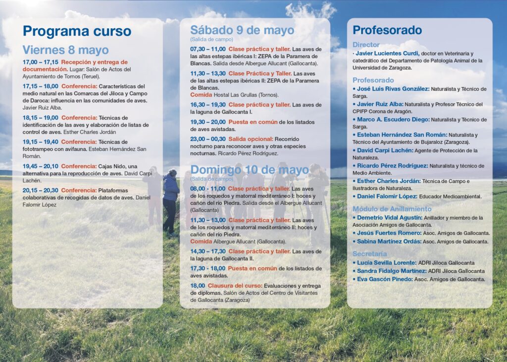 Curso de ornitología de las tierras de Gallocanta y Jiloca.