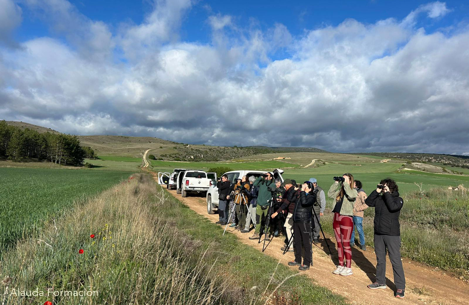 Imagen del curso de ornitología práctica. © Alauda Formación